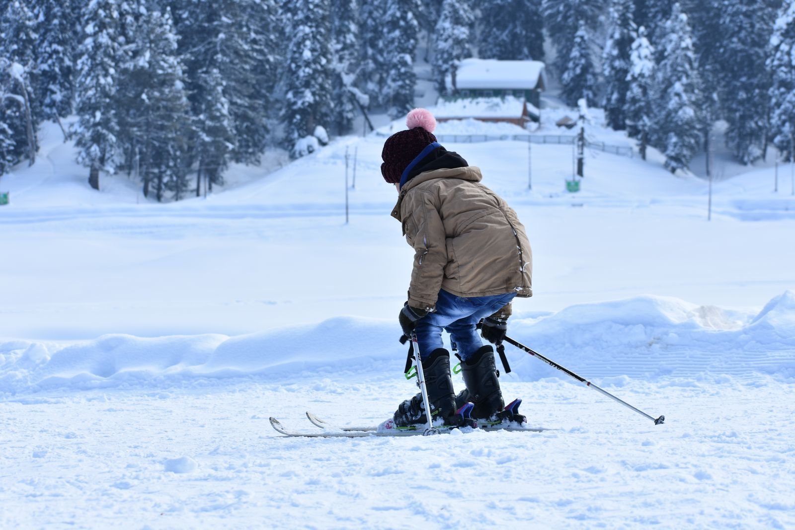 Kids' skis and poles, 110 cm, photo 1 of 1